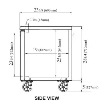 Turbo Air JUR-72S-N6 70.88'' 3 Section Undercounter Refrigerator with 3 Left/Right Hinged Solid Doors and Front Breathing Compressor