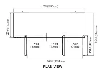 Turbo Air JUR-72S-N6 70.88'' 3 Section Undercounter Refrigerator with 3 Left/Right Hinged Solid Doors and Front Breathing Compressor