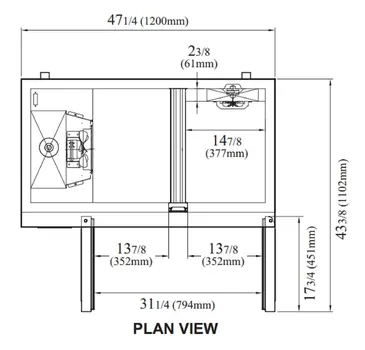 Turbo Air JURF-48-N J Series Side Mount Undercounter Dual Temp