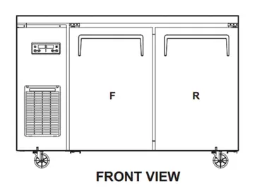 Turbo Air JURF-48-N J Series Side Mount Undercounter Dual Temp