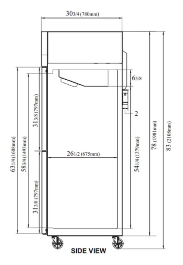 Turbo Air M3R72-6-N 77.75'' 65.6 cu. ft. Top Mounted 3 Section Solid Half Door Reach-In Refrigerator