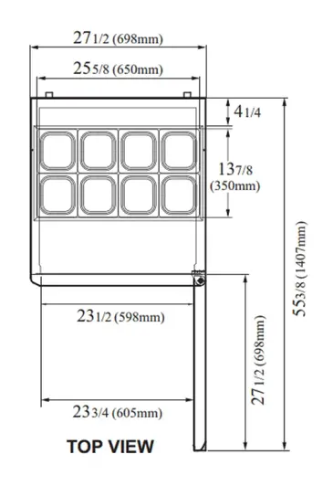 Turbo Air MST-28-N 27.5'' 2 Door Counter Height Refrigerated Sandwich / Salad Prep Table with Standard Top