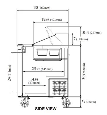 Turbo Air MST-36-N6 36.25'' 2 Door Counter Height Refrigerated Sandwich / Salad Prep Table with Standard Top