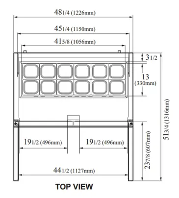 Turbo Air MST-48-N 48.25'' 2 Door Counter Height Refrigerated Sandwich / Salad Prep Table with Standard Top