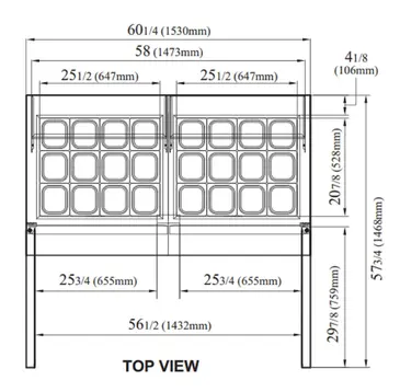 Turbo Air MST-60-24-N 60.25'' 2 Door Counter Height Mega Top Refrigerated Sandwich / Salad Prep Table