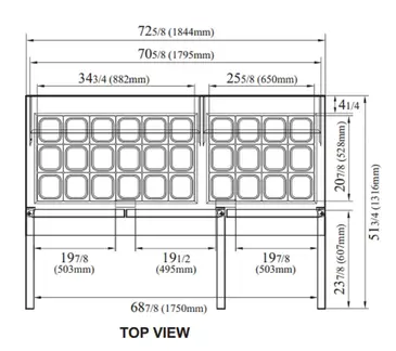 Turbo Air MST-72-30-N 72.62'' 3 Door Counter Height Mega Top Refrigerated Sandwich / Salad Prep Table