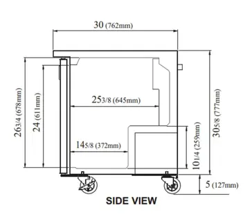 Turbo Air MUF-36-N 36.25'' 2 Section Undercounter Freezer with 2 Left/Right Hinged Solid Doors and Side / Rear Breathing Compressor