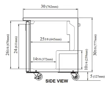 Turbo Air MUF-48-N 48.25'' 2 Section Undercounter Freezer with 2 Left/Right Hinged Solid Doors and Side / Rear Breathing Compressor