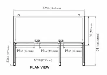 Turbo Air MUR-72-N 72.63'' 3 Section Undercounter Refrigerator with 3 Left/Right Hinged Solid Doors and Side / Rear Breathing Compressor