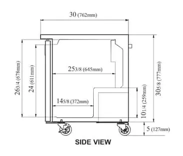 Turbo Air MUR-72-N 72.63'' 3 Section Undercounter Refrigerator with 3 Left/Right Hinged Solid Doors and Side / Rear Breathing Compressor