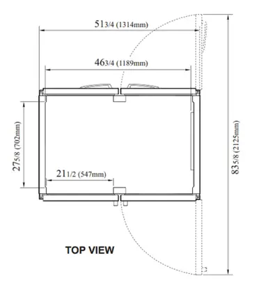 Turbo Air PRO-50-4R-GS-PT-N 51.75'' 48.7 cu. ft. 2 Section Glass/Solid Half Door Pass-Thru Refrigerator