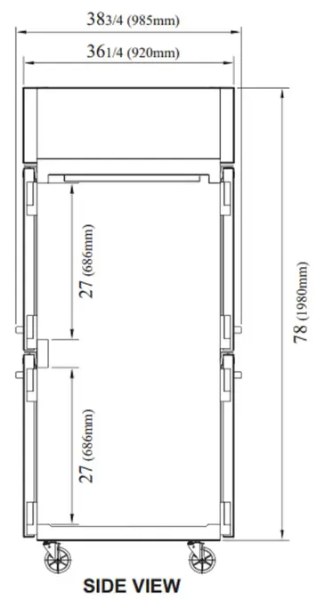 Turbo Air PRO-50-4R-PT-N 51.75'' 50.27 cu. ft. 2 Section Solid Half Door Pass-Thru Refrigerator