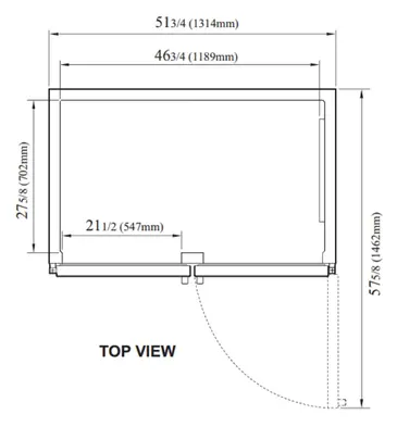 Turbo Air PRO-50R-G-N 51.75'' 48.7 cu. ft. Top Mounted 2 Section Glass Door Reach-In Refrigerator