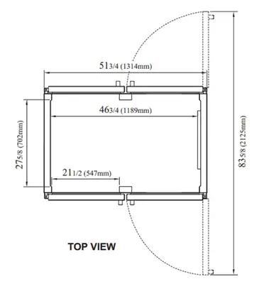 Turbo Air PRO-50R-G-PT-N 51.75'' 48.7 cu. ft. 2 Section Glass Door Pass-Thru Refrigerator