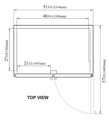 Turbo Air PRO-50R-GSH-N 51.75'' 29 cu. ft. Top Mounted 2 Section Glass/Solid Half Door Reach-In Refrigerator