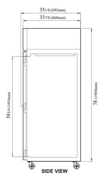 Turbo Air PRO-50R-N 51.75'' 43.4 cu. ft. Top Mounted 2 Section Solid Door Reach-In Refrigerator