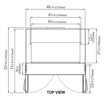 Turbo Air PST-48-18-N 48.25'' 2 Door Counter Height Mega Top Refrigerated Sandwich / Salad Prep Table