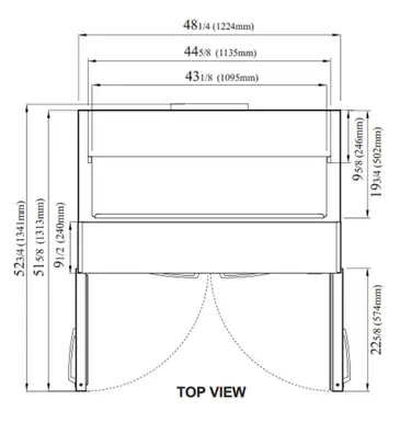 Turbo Air PST-48-N 48.25'' 2 Door Counter Height Refrigerated Sandwich / Salad Prep Table with Standard Top