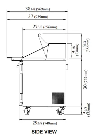 Turbo Air PST-60-24-N 60.25'' 2 Door Counter Height Mega Top Refrigerated Sandwich / Salad Prep Table