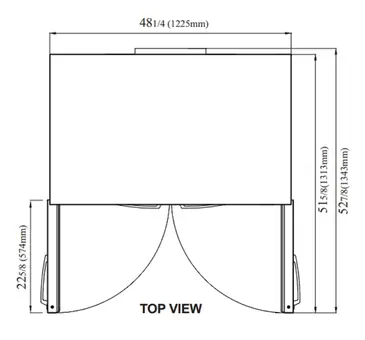 Turbo Air PUF-48-N 48.25'' 2 Section Undercounter Freezer with 2 Left/Right Hinged Solid Doors and Side / Rear Breathing Compressor