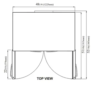 Turbo Air PUR-48-N 48.25'' 2 Section Undercounter Refrigerator with 2 Left/Right Hinged Solid Doors and Side / Rear Breathing Compressor