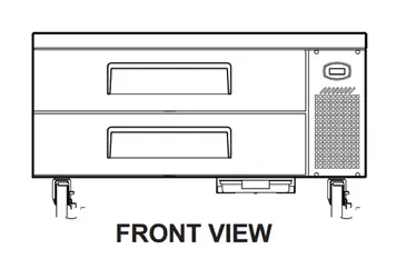 Turbo Air TCBE-48SDR-N 47.63" 2 Drawer Refrigerated Chef Base with Insulated Top - 115 Volts