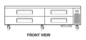 Turbo Air TCBE-82SDR-N 83.63" 4 Drawer Refrigerated Chef Base with Insulated Top - 115 Volts