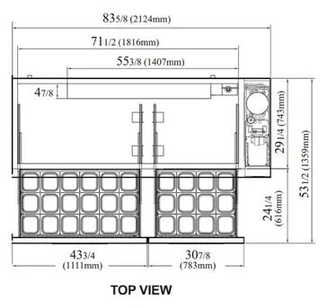 Turbo Air TCBE-82SDR-N 83.63" 4 Drawer Refrigerated Chef Base with Insulated Top - 115 Volts