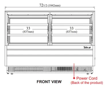 Turbo Air TCGB-72UF-CO-W(B)-N Display Case