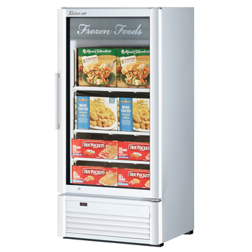 Turbo Air TGF-10SD-N 25.75'' 7.92 cu. ft. 1 Section White Glass Door Merchandiser Freezer