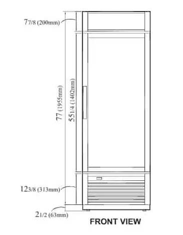 Turbo Air TGF-23SD-N 27'' 17.99 cu. ft. 1 Section White Glass Door Merchandiser Freezer