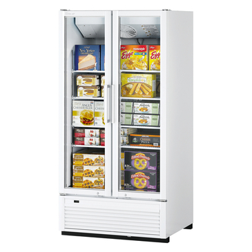 Turbo Air TGF-35SDH-N 39.5'' 30.94 cu. ft. 2 Section White Glass Door Merchandiser Freezer