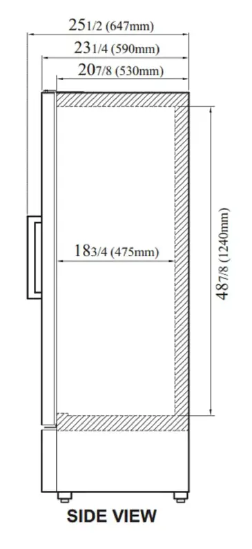 Turbo Air TGM-12SD-N6 25.75'' Black 1 Section Swing Refrigerated Glass Door Merchandiser