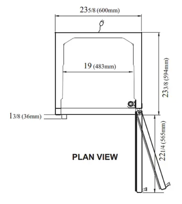 Turbo Air TGM-14RV-N6 23.62'' Black 1 Section Swing Refrigerated Glass Door Merchandiser