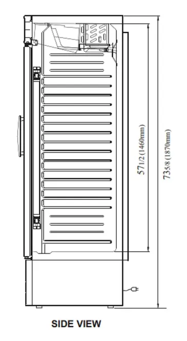 Turbo Air TGM-14RV-N6 23.62'' Black 1 Section Swing Refrigerated Glass Door Merchandiser