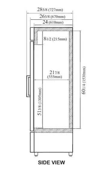 Turbo Air TGM-20SD-N6 27'' White 1 Section Swing Refrigerated Glass Door Merchandiser