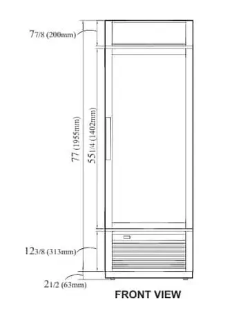 Turbo Air TGM-20SD-N6 27'' White 1 Section Swing Refrigerated Glass Door Merchandiser