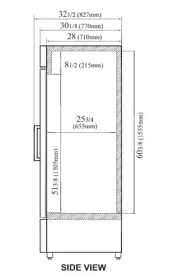 Turbo Air TGM-23SD-N6 27'' Black 1 Section Swing Refrigerated Glass Door Merchandiser