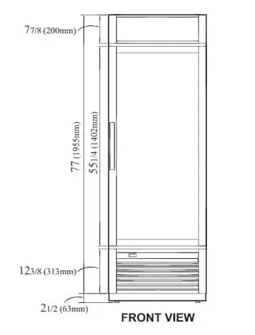 Turbo Air TGM-23SD-N6 27'' Black 1 Section Swing Refrigerated Glass Door Merchandiser