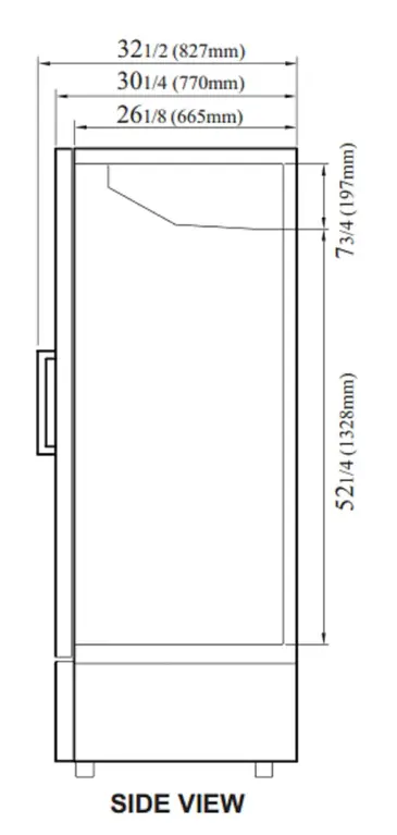 Turbo Air TGM-23SDH-N6 27'' White 1 Section Swing Refrigerated Glass Door Merchandiser