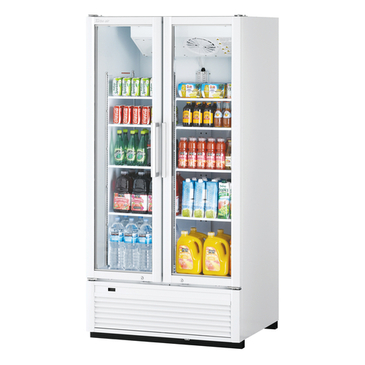 Turbo Air TGM-35SDH-N 39.5'' White 2 Section Swing Refrigerated Glass Door Merchandiser