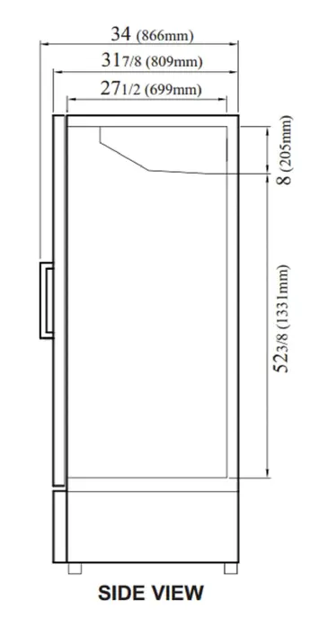 Turbo Air TGM-35SDH-N 39.5'' White 2 Section Swing Refrigerated Glass Door Merchandiser