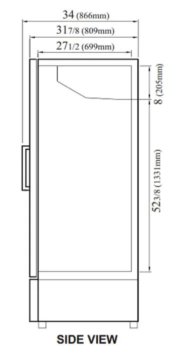 Turbo Air TGM-47SDH-N 51.13'' White 2 Section Swing Refrigerated Glass Door Merchandiser