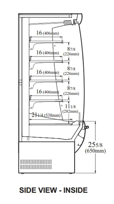 Turbo Air TOM-60DXB-N 60'' Black Vertical Air Curtain Open Display Merchandiser with 4 Shelves