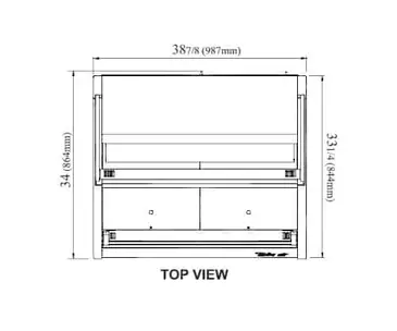 Turbo Air TOM-W-40SB-UF-N 38.88'' Black Vertical Air Curtain Open Display Merchandiser with 2 Shelves