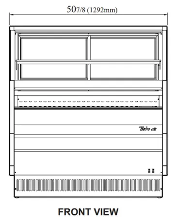 Turbo Air TOM-W-50SB-N 50.88'' Black Vertical Air Curtain Open Display Merchandiser with 2 Shelves