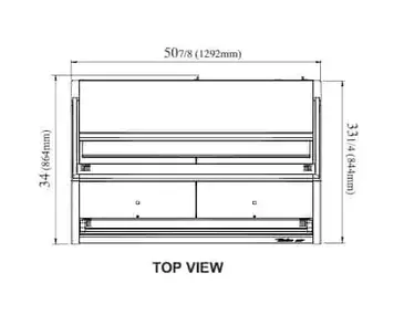 Turbo Air TOM-W-50SB-UF-N 50.88'' Black Vertical Air Curtain Open Display Merchandiser with 2 Shelves