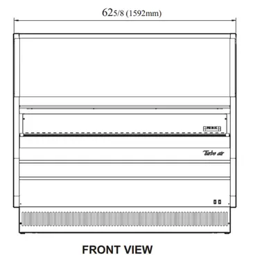 Turbo Air TOM-W-60SB-N 62.63'' Black Vertical Air Curtain Open Display Merchandiser with 2 Shelves