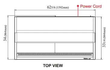 Turbo Air TOM-W-60SB-N 62.63'' Black Vertical Air Curtain Open Display Merchandiser with 2 Shelves