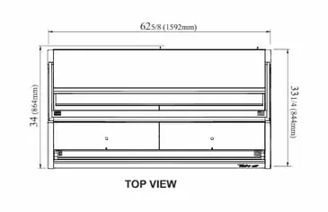 Turbo Air TOM-W-60SB-UF-N 62.63'' Black Vertical Air Curtain Open Display Merchandiser with 2 Shelves